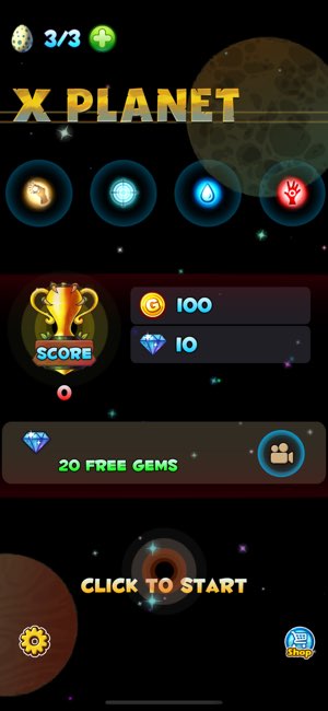 X 行星遊戲畫面一